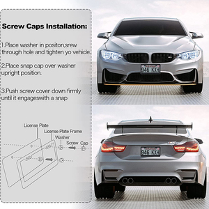Marco de placa de matrícula brillante de color púrpura, soporte de placa de matrícula de diamantes de imitación de acero inoxidable, marco de placa de matrícula de cristal brillante - Product Image 4