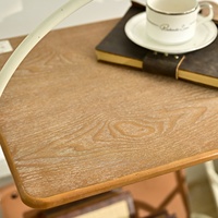 Table basse INNOVA extensible, durable, décorative, moderne, avec panneau en bois et côtés en métal, montage facile, poignée en cuir
