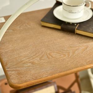 INNOVA Extendable Decorative Modern Home Accent Wooden Metal Side Coffee <b>Table</b> with Leather Rack and Handle for Living Room - Product Image 5