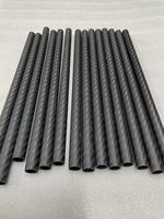 Tabung serat karbon 3K, dapat disesuaikan batang karbon 15-100mm Matte/Glossy untuk aktivator kimia pembawa 10 meter
