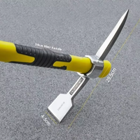 Hache à double tête en acier forgé de qualité industrielle EXPLOIT, 200 mm, outil multifonctionnel pour le jardin, le camping, le désherbage et le travail du sol
