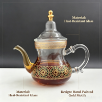 Service à thé en verre SUNPRO écologique, style bohème marocain vintage de luxe léger, pour le Moyen-Orient et l'Arabie Saoudite