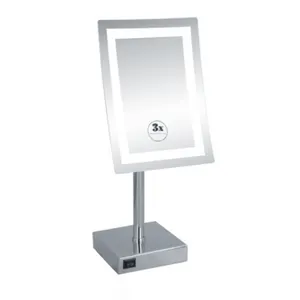 Specchio per il trucco da tavolo a LED 3x ingrandimento illuminato specchio da barba per il trucco del bagno specchio dell'hotel