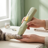 Tondeuse électrique pour animaux de compagnie en acier inoxydable, tondeuse à poils pour oreilles et pattes de chat et de chien, rechargeable par USB, version LED avec batterie