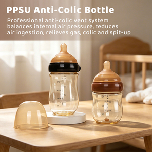 Biberón de PPSU para Bebés de 160 ml (5 oz), Cuello Ancho, Anti-Cólicos, Tetina de Silicona Similar a la de la Piel <span class=keywords><strong>Materna</strong></span>, Biberón para Recién Nacidos, Libre de BPA - Product Image 5