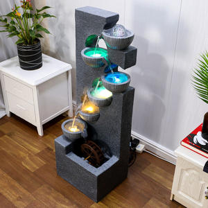 Fontaine d'intérieur en cascade fontaine d'eau fluide créative humidificateur générateur de richesse salon entrée décoration de la maison - Product Image 3