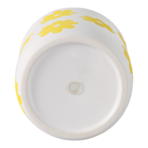 Vaso decorativo con motivo a margherite bianco e giallo, contenitore per piante da interno ed esterno per la decorazione di casa, giardino e patio - Product Image 6