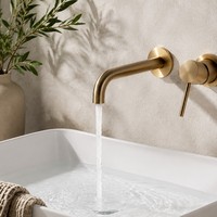 59 Brass Concealed Wall Mounted Pre Embedded Box Antibacterial Single Lever Hotel Basin Mixer Faucet