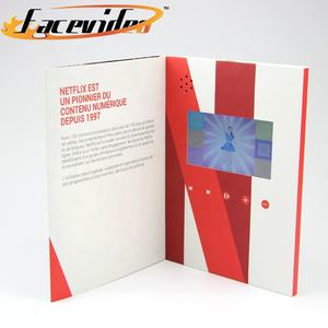 Biglietto da visita promozionale invito a tripla piega regalo pubblicitario magnetico biglietti per brochure video con schermo lcd aziendale - Product Image 3