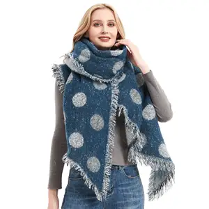 2023 New Arrivals Fashion China Factory Thicken Warm Solid Color Scarves Scarf Tassel Winter Women Shawl