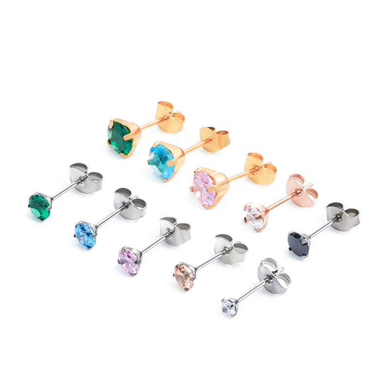 Earring G23 ASTM F136 Titanium Jewelry Set CZ Crystal Earrings