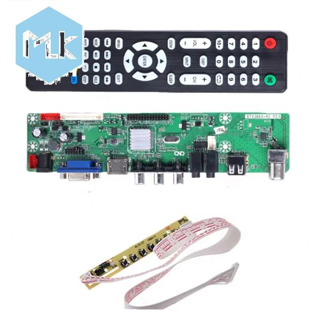 MLK DTV3663-AS V2.1 LED TV Motherboard DVB-C SVB-T DVB-T2 Universal Digital Jumper Controller Driver Motherboard 3663
