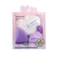 Ensemble de 4 éponges démaquillantes en microfibre, éponge nettoyante pour le visage, éponge et brosse nettoyante douces, kit de nettoyage du visage