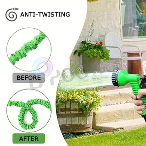 Custom No-kink Lightweight Garden 25/50/75/100ft Expandable Long Flexible Polyester with Nozzle Function - Product Image 6