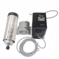 Kit de moteur de broche refroidi par air pour machine de gravure + convertisseur de fréquence + pince, moteur de broche 0,8 kW 24000 tr/min, moteur à vitesse CNC