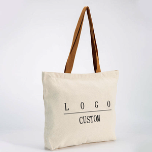 Wholesale Custom logo Large Capacity Cotton Canvas Tote <b>Bag</b> Large Blank Grocery Reusable Shopping <b>Bag</b> Zipper Daily Use - Product Image 3