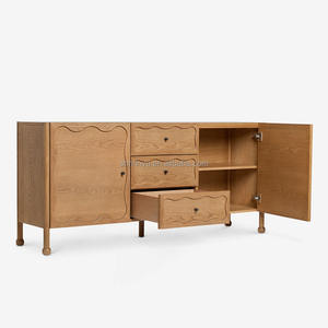 Myhome 2025ตู้ไม้เนื้อแข็งสองประตู, หรูหราทันสมัยสำหรับห้องรับประทานอาหารมี3ลิ้นชักทำด้วยมือทองเหลืองเฟอร์นิเจอร์ห้องครัว - Product Image 3