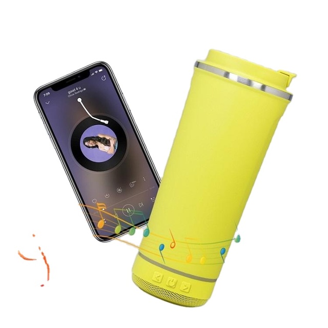 550ml Wholesale Double Wall Stainless Steel Smart Spoart Water Bottle Speaker Tumbler Music Water Bottle Wireless Speaker
