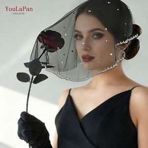 YouLaPan MA10 Vente directe d'usine de <span class=keywords><strong>mini</strong></span> voiles noirs de haute qualité ornés de strass étincelants et de cristaux perlés à la main - Product Image 3