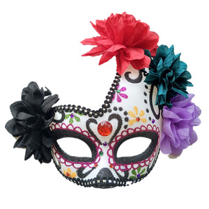 Máscaras del Día de los Muertos, Baile de Máscaras, Cosplay, Accesorios para Fiestas de Disfraces para Mujeres con Flor, Máscara de <span class=keywords><strong>Fantasma</strong></span> Mexicana, Máscaras de Halloween - Product Image 6