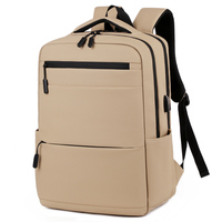 Mochila para Portátil de PU Personalizada Resistente al Agua con Puerto de Carga, Mochila para Computadora de Gran Capacidad para Uso Diario y de Negocios con USB