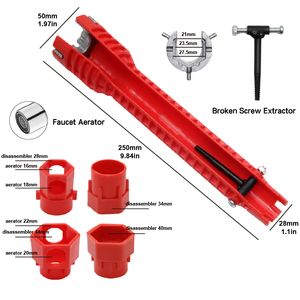 Clé multifonctionnelle 14-en-1 pour éviers avec niveau à bulle, outil <span class=keywords><strong>de</strong></span> plomberie pour l'installation <span class=keywords><strong>de</strong></span> robinets et le démontage des écrous <span class=keywords><strong>de</strong></span> tuyaux d'<span class=keywords><strong>eau</strong></span> <span class=keywords><strong>de</strong></span> salle <span class=keywords><strong>de</strong></span> bain et <span class=keywords><strong>de</strong></span> cuisine - Product Image 2