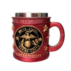 Tasse en résine avec ancre marine et couvercle, tasse à café de style militaire vintage, cadeau pour hommes - Product Image 5