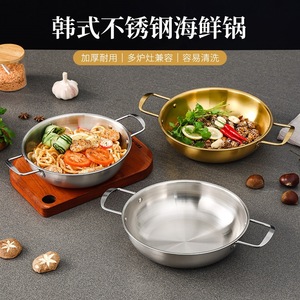 Stainless Steel Soup <b>Pot</b> With Lid Double Handles <b>Induction</b> Compatible Flat Bottom Mini Hot <b>Pot</b> <b>For</b> Cooking - Product Image 3