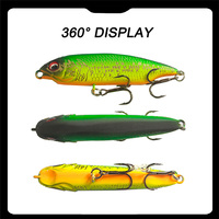 Leurre de pêche artificiel Alpha Weihai ABS Slice pour bar - Yeux 3D, action de coulée lente, hameçons 3X plus résistants