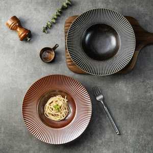 Yayu fait à la main céramique servant de la vaisselle Buffet Tempura rustique Vajilla plat noir De vaisselle Olive Dessert assiettes - Product Image 4