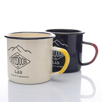 Tasse à café en émail vintage de haute qualité, 8 cm, mug émaillé, tasse à café de voyage en émail