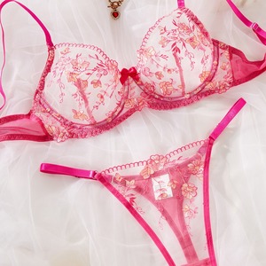 Nouvel ensemble de lingerie sexy pour femmes, deux pièces, haut de gamme, broderie fragmentée, sous-vêtements respirants et confortables, ensemble de lingerie pour femmes - Product Image 2