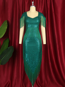 Robe <span class=keywords><strong>de</strong></span> soirée grande taille pour femmes, <span class=keywords><strong>tenue</strong></span> <span class=keywords><strong>de</strong></span> Club à franges, à franges, à la mode, élégante, moulante, décontractée, <span class=keywords><strong>noël</strong></span>, <span class=keywords><strong>2022</strong></span> - Product Image 4