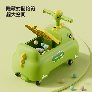 Hamandi Kids Ride On Car 1.2m Green <b>Plastic</b> Four Wheel <b>Slide</b> Toy For 1-3 Year Old Children - Product Image 4