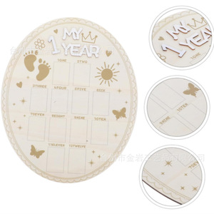 New cross-border creative wooden craft newborn <b>first</b> <b>year</b> milestone <b>photo</b> <b>frame</b> display growth commemorative plaque - Product Image 4