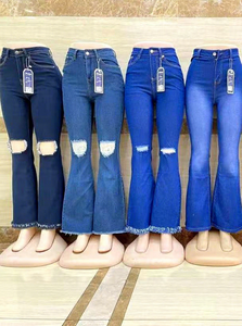 <span class=keywords><strong>Jean</strong></span> cargo décontracté taille haute coupe droite ample pour <span class=keywords><strong>femme</strong></span>, en denim extensible déchiré multicolore, style streetwear Y2K - Product Image 2