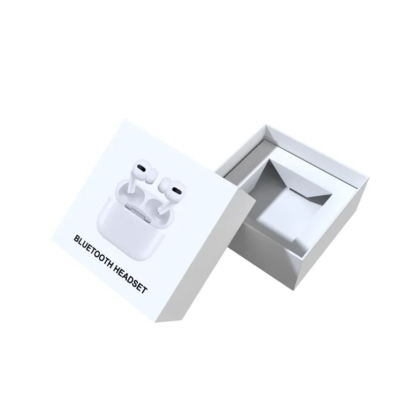 Caja de embalaje para auriculares inalámbricos al por mayor, caja de papel para auriculares, caja de embalaje blanca