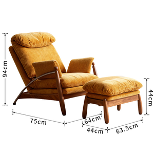 <span class=keywords><strong>Fauteuil</strong></span> inclinable réglable Longstar, canapé-lit en velours de qualité supérieure, <span class=keywords><strong>fauteuil</strong></span> moderne jaune <span class=keywords><strong>moutarde</strong></span> pour salon et chambre à coucher - Product Image 6