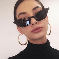 Lunettes de soleil rétro œil-de-chat unisexe, monture petite et colorée, style tendance, haute qualité, protection UV400, rouge, collection 2024