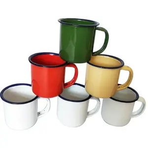 Customized Enamel Coffee Cup 8CM Enamel Travel Mugs Custom Enamel Mug