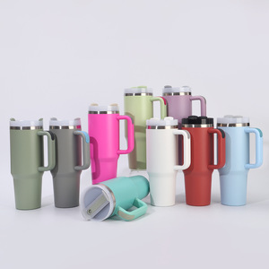 Caspian du lịch cắm trại biểu tượng tùy chỉnh Cuộc Phiêu Lưu đôi-tường thép không gỉ 40 oz cốc ngoài trời Tumbler với xử lý có nắp đậy rơm - Product Image 4