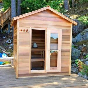 New Outdoor Cubic Fir Sauna Cabin with Stove for 2-4 People for Relaxation and Comfort - Product Image 6