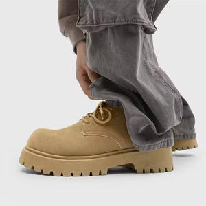 Botas de Hombre Otoño 2026, Estilo Retro, con Suela Gruesa, Aumentan la Estatura, Transpirables, de PU Artificial, con Cordones - Product Image 4