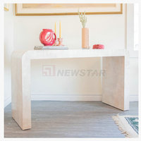 Meubles en pierre naturelle Nodic table console moderne longue cascade dessus en marbre blanc table console étroite en travertin pour couloir