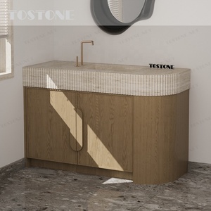 Encimera de Mármol Travertino <span class=keywords><strong>Blanco</strong></span> Marfil Tostone Italy, Suministro Directo para Contratistas de Baños y Espacios Interiores - Product Image 2