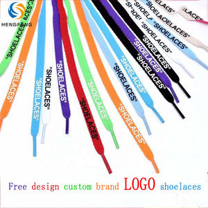도매 사용자 정의 평면 실크 스크린 인쇄 신발 끈 8mm 폭 개인화 된 텍스트 로고 인쇄 신발 끈 - Product Image 4