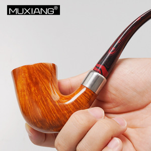 Muxiang Tobacco Pipe Bent Type Solid Wood With 3mm Filter For Men Smoking - Product Image 2