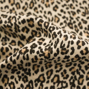 Nhà Máy Leopard In Ấn 100% Cotton Slub In Jersey Thoáng Khí Mềm Mại Vải Dệt Kim Cho Áo - Product Image 4