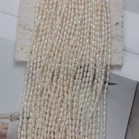 Untaian Mutiara Keshi Putih 3-4mm Lubang Lurus Manik-manik DIY Grosir Langsung dari Pabrik Pembuatan Perhiasan