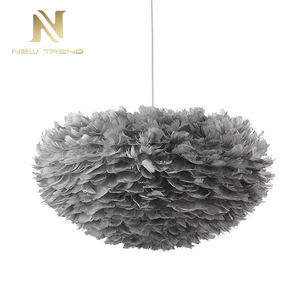 Lustre suspendu LED E27 <span class=keywords><strong>en</strong></span> plumes blanches, style contemporain, pour la décoration de la maison - Product Image 5